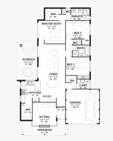 Floor Plan Of A 3 Bedroom House, HD Png Download, Transparent PNG