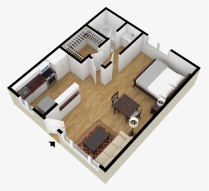 Studio /1 Ba - Small House Plan 2 Bedroom 3d, HD Png Download, Transparent PNG