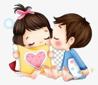 Love Hug Png Transparent - Cartoon Boy And Girl, Png Download, Transparent PNG