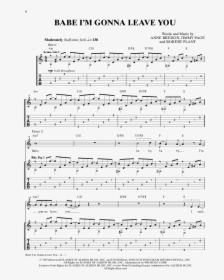 Product Thumbnail - Led Zeppelin Babe I M Gonna Leave You Sheet Music Download, HD Png Download, Transparent PNG