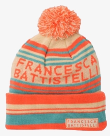 Striped Pom Beanie - Beanie, HD Png Download, Transparent PNG