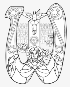 Christ With A Fish And Bread Symbol Vector Graphics - Dibujo Eucaristia Para Colorear, HD Png Download, Transparent PNG