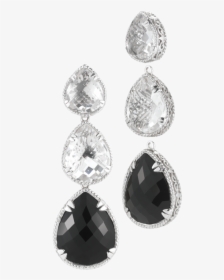 Delatori Black Onyx And Crystal Drop Earrings - Earrings, HD Png Download, Transparent PNG