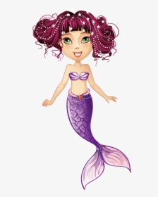 Purple Curly Hair Mermaid Png Download - Beautiful Pictures Of Transparent Man And Woman Mermaids, Png Download, Transparent PNG