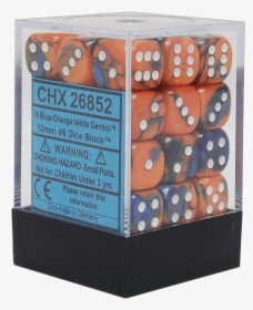 Gemini Blue-orange With White 12mm D6 - Dice Game, HD Png Download, Transparent PNG