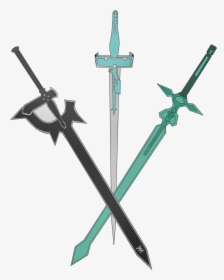 Transparent Sword Drawing Png - Sao Sword Asuna And Kirito, Png Download, Transparent PNG