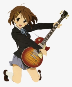 #kon #k-on #anime #yui #yuihirasawa #animegirl #keyon - K On Yui Playing Guitar, HD Png Download, Transparent PNG
