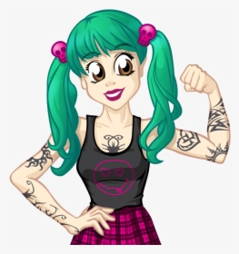 Tattoo Girl Stickers - Tattoo For Girls Cartoon, HD Png Download, Transparent PNG