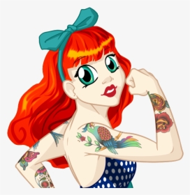 Tattoo Girl Stickers - Illustration, HD Png Download, Transparent PNG