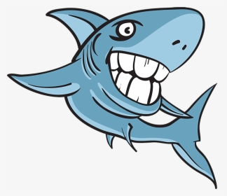Great White Cartoon Clip Art Illustration Cartoonsharkillustration - Shark With Big Teeth, HD Png Download, Transparent PNG