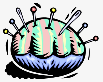 Vector Illustration Of Sewing Pin Cushion With Needles - Sewing Needle, HD Png Download, Transparent PNG