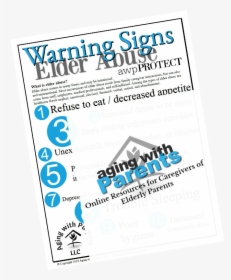 Warning Signs Of Elder Abuse - Poster, HD Png Download, Transparent PNG