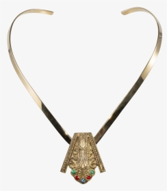 Egyptian Revival Art Deco Dress Clip W/ Collar Necklace - Choker, HD Png Download, Transparent PNG