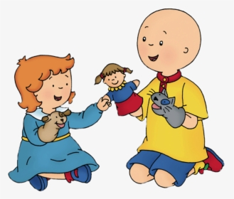 Caillou And Rosie Playing With Hand Puppets - Caillou Family, HD Png Download, Transparent PNG