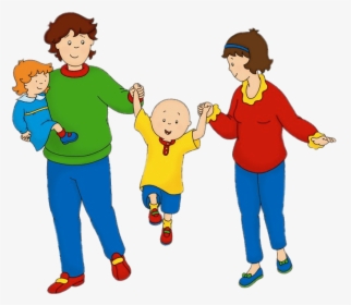 Caillou With His Parents And Sister Rosie - Tall Is Caillou's Parents, HD Png Download, Transparent PNG