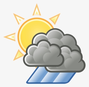 2000px Weather Sun Clouds Hard Shower - Weather Symbols, HD Png Download, Transparent PNG
