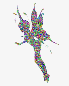 Low Poly Prismatic High Detail Female Fairy Silhouette - Transparent Fairy Silhouette, HD Png Download, Transparent PNG