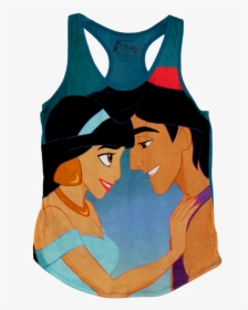 A Blue Tanktop With Aladdin And Jasmine After They - Aladdin And Jasmine Disney, HD Png Download, Transparent PNG