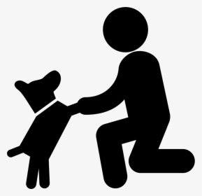Dog In Front Of A Man Svg Png Icon Free Download - Dog And Human Icon, Transparent Png, Transparent PNG