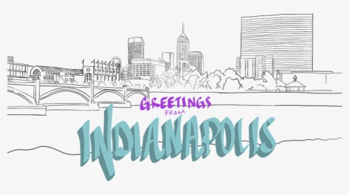 Illustrated Skyline Of Indianapolis, Indiana - Skyline, HD Png Download, Transparent PNG