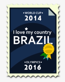 Brazil Olympics And World Cup Postal Stamp Vector Image - Postage Stamp, HD Png Download, Transparent PNG