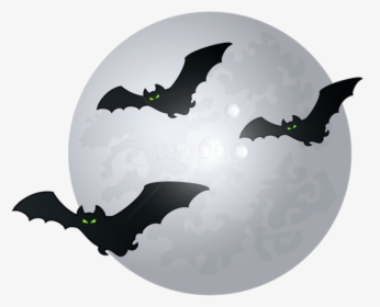 Free Png Download Halloween Moon With Bats Png Images - Transparent Background Spooky Moon Clipart, Png Download, Transparent PNG