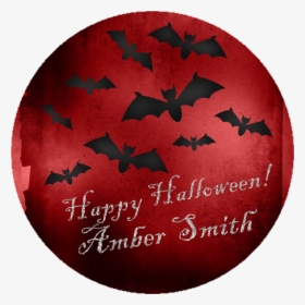 Bat Moon Happy Halloween Stickers Or Favor Tags-party - Christmas Eve, HD Png Download, Transparent PNG