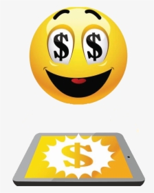 Emoji - Dolares - Smiley With Dollar Sign Eyes, HD Png Download, Transparent PNG