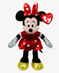 Minnie Mouse Sparkle Beanie Babies - Minnie Vestido Vermelho, HD Png Download, Transparent PNG