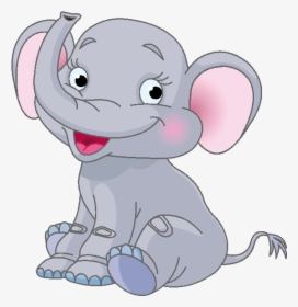 Elephant Cartoon Clip Art - Happy Baby Elephant Cartoon, HD Png Download, Transparent PNG