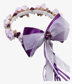 Transparent Purple Flower Crown Png - Ribbon, Png Download, Transparent PNG