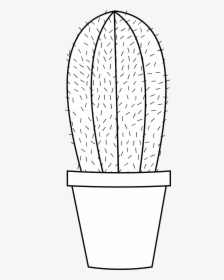 Cactus 16 Black White Line Art Flower Scalable Vector - Clipart Silhouette Black And White Cactus, HD Png Download, Transparent PNG