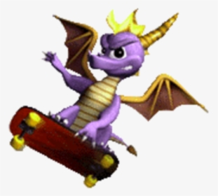 Spyro The Dragon Png - Spyro On A Skateboard, Transparent Png, Transparent PNG