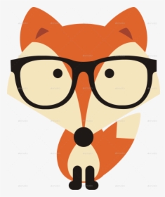 Glasses Clipart Fox - Cartoon Fox With Glasses, HD Png Download, Transparent PNG