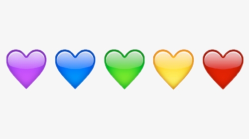 #rainbow #heart #love #emot #kawaii #cute #shine #aesthetic - Heart, HD Png Download, Transparent PNG