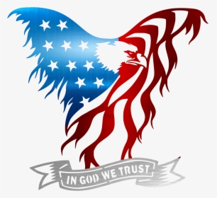Eagle With American Flag In God We Trust, HD Png Download, Transparent PNG