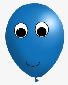 Blue Balloon With Face - Smiley, HD Png Download, Transparent PNG
