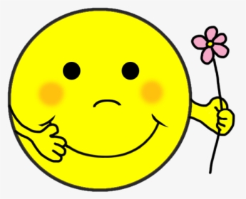 Smiley Face With Flower - Smiley, HD Png Download, Transparent PNG