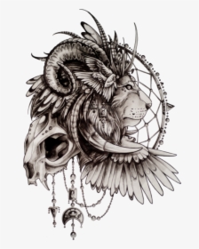 Dream Catcher Lion Tattoo, HD Png Download, Transparent PNG