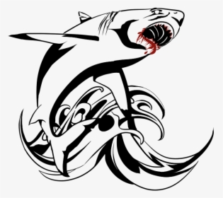 Amazing Black Shark Tattoo Stencil - Shark Tattoo Transparent, HD Png Download, Transparent PNG