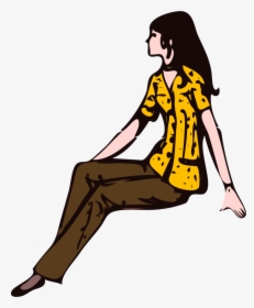Transparent Sitting Clipart - Sitting Woman Clipart, HD Png Download, Transparent PNG