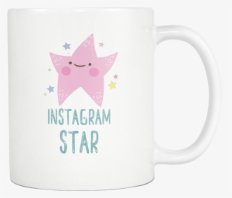 White Mug Instagram Star2 Drinkware Buy Now - Coffee Cup, HD Png Download, Transparent PNG