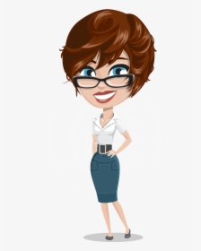 Girl With Short Hair Cartoon Vector Character Aka Cassie - Cartoon Characters Girls Png, Transparent Png, Transparent PNG