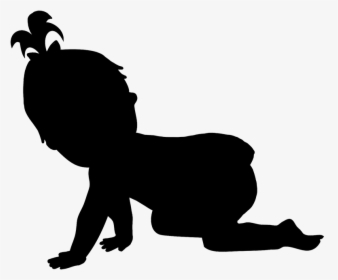 Baby Silhouette Girl - Baby Girl Crawling Silhouette, HD Png Download, Transparent PNG