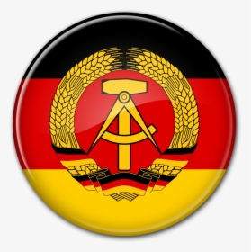 Round Glass Flag Gdr - East Germany Flag Circle, HD Png Download, Transparent PNG