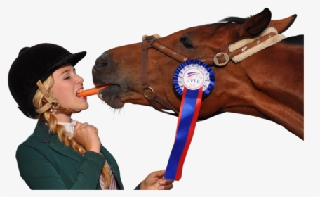 Girl Eating Carrot With Horse Png Image - Horse And Girl Eating Carrot, Transparent Png, Transparent PNG
