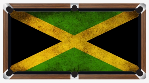Jamaican Flag Custom Made Printed Pool Snooker Billiard - Printed Pool Table Cloth, HD Png Download, Transparent PNG