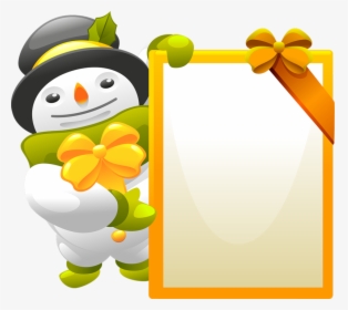 Snowman Clipart With Blank Sign - Christmas Vector, HD Png Download, Transparent PNG