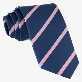 Striped Navy Tie With Pink Stripes By Luther Pike Seattle - Formal Wear, HD Png Download, Transparent PNG