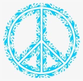 Peace Sign Outline - Blue Peace Sign Png, Transparent Png, Transparent PNG